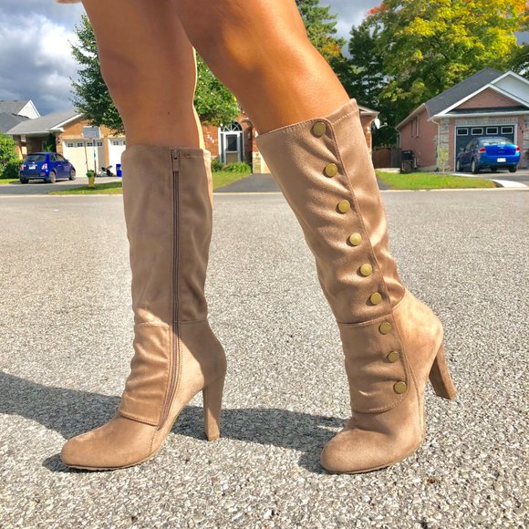 Military Style Vintage Ladies Knee-high Boots - Picture 3 of 9